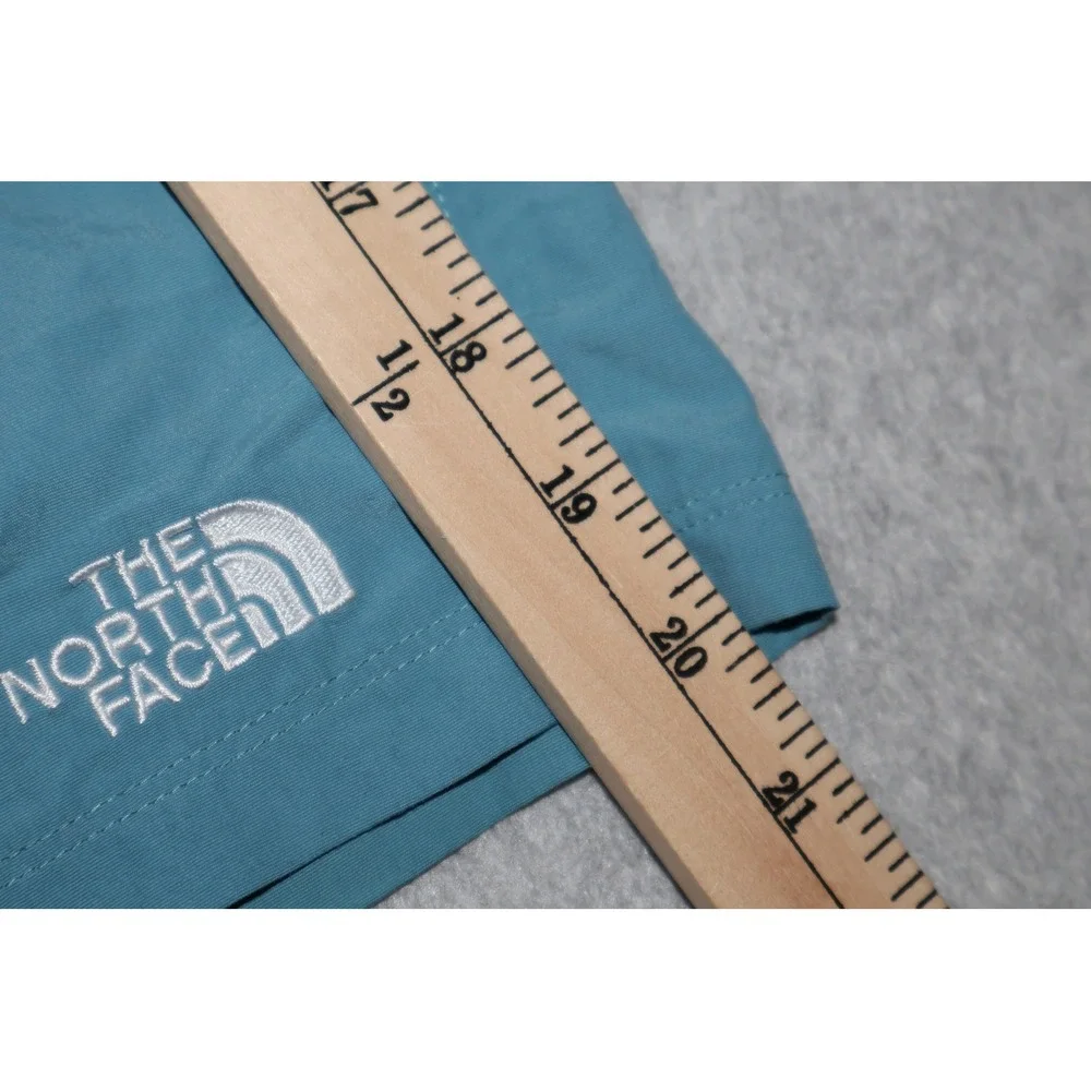 The North Face Board Shorts Mens 32 Teal Blue Zip Nylon Cargo Swim 9
